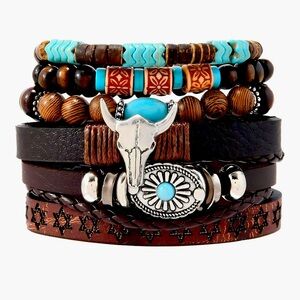 6pc Western Cowboy Stackable Bracelets